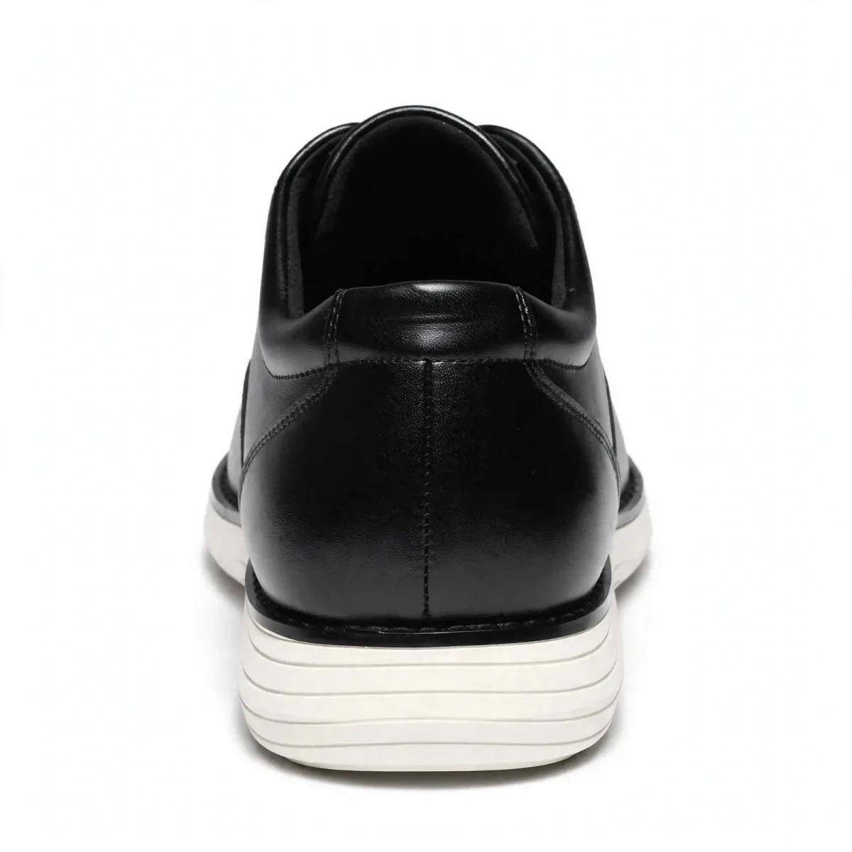 HEEZ men's black casual dress shoes with lace-up oxford style