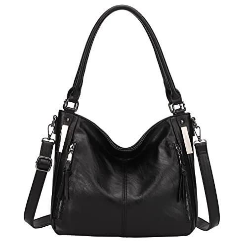 Purses for Women Shoulder Handbags Hobo Bags Tote Bag (01-Black)