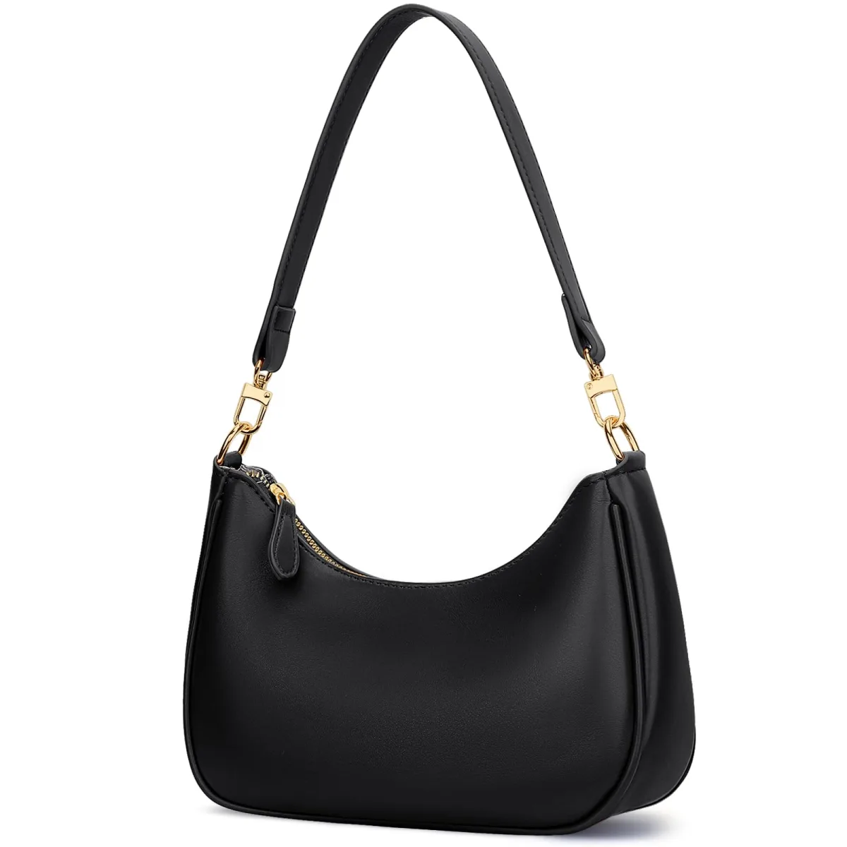 KKXIU Shoulder Bag for Women Hobo and Tote Handbags Underarm Purse (Black) | Women Cute Shoulder Purse Retro Clutch Tote Bag for Women with 2 Removable Straps photo 1