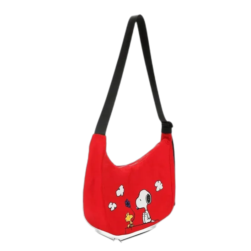 Peanuts Snoopy and Woodstock Crescent Women's Red Crossbody Handbag
