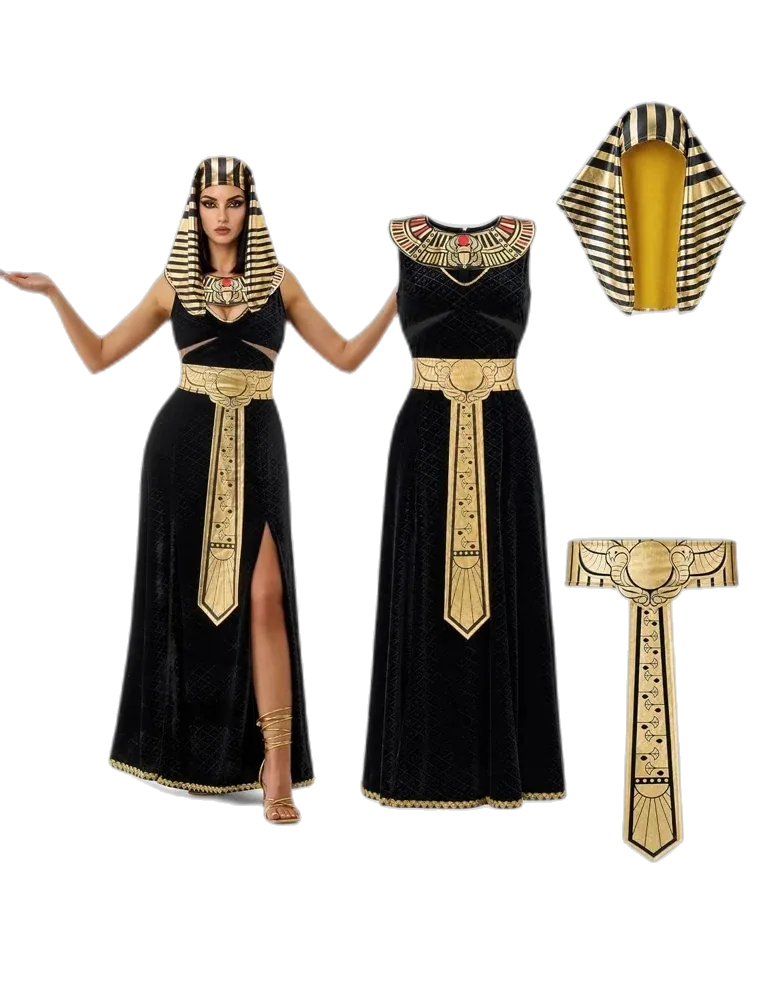 Spooktacular Creations Women's Black Cleopatra Costume with Cleopatra Accessories for Halloween