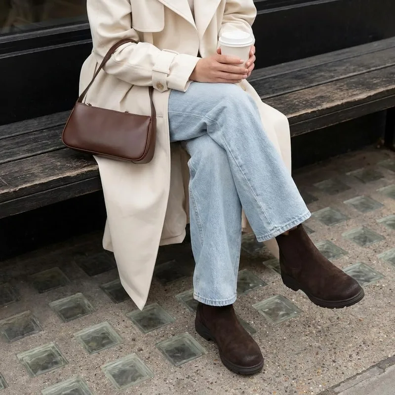 CUSHIONAIRE Britain Genuine Suede Chelsea Ankle Boots for Women