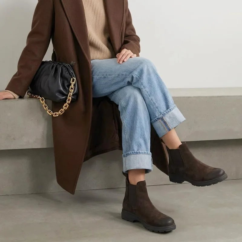 CUSHIONAIRE Britain Genuine Suede Chelsea Ankle Boots for Women