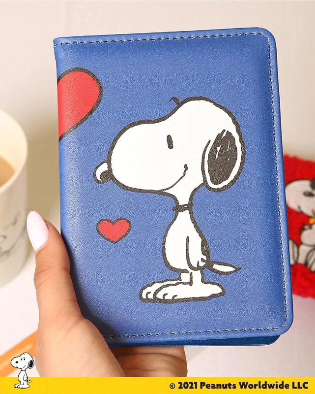 Peanuts Woodstock and Snoopy Passport Cover, Official License (Blue)