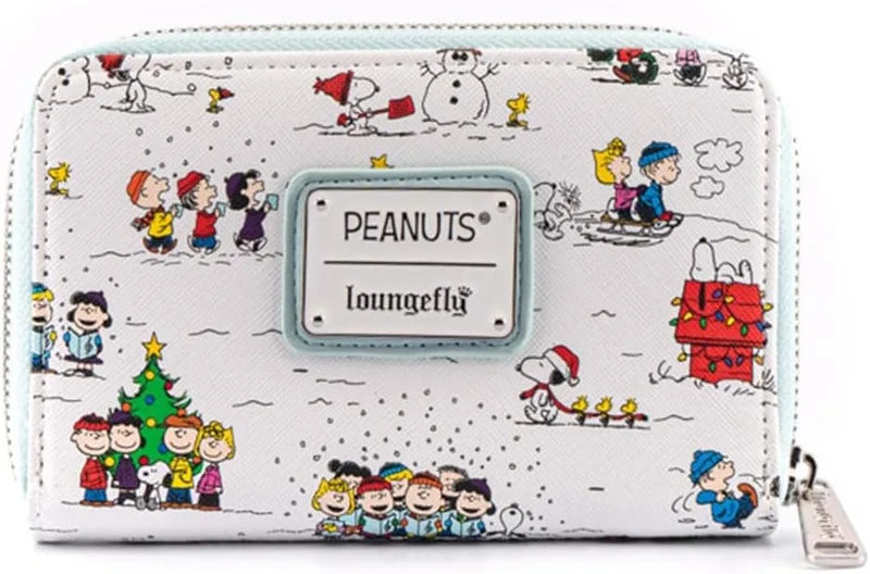 Loungefly Peanuts Happy Holidays All Over Print Zip Around Wallet