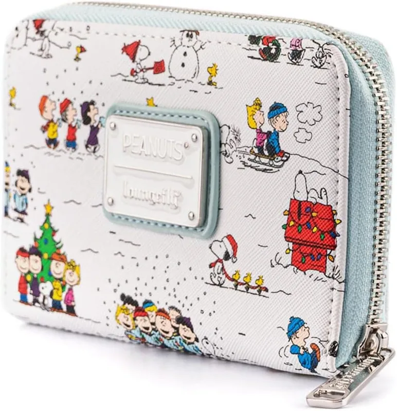 Loungefly Peanuts Happy Holidays All Over Print Zip Around Wallet