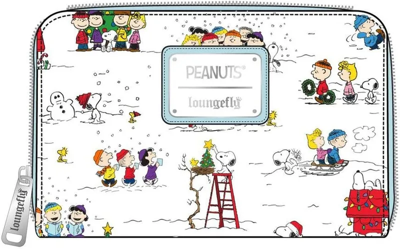 Loungefly Peanuts Happy Holidays All Over Print Zip Around Wallet