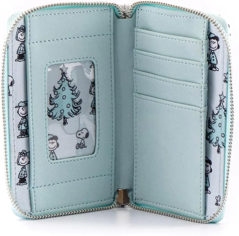 Loungefly Peanuts Happy Holidays All Over Print Zip Around Wallet