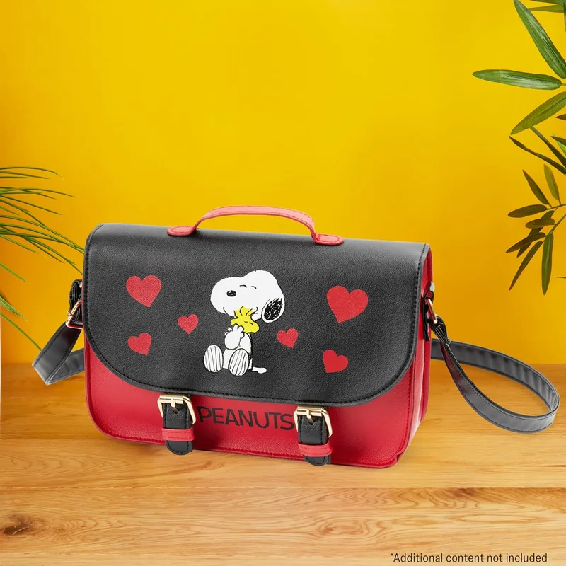 Peanuts Snoopy Crossbody Bag, Red and Black Shoulder Purse