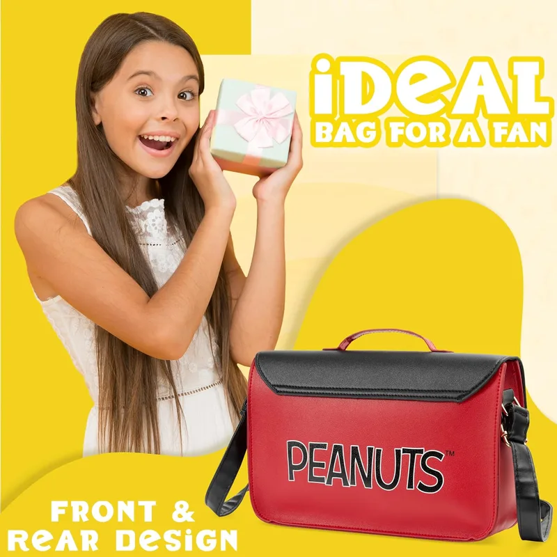 Peanuts Snoopy Crossbody Bag, Red and Black Shoulder Purse