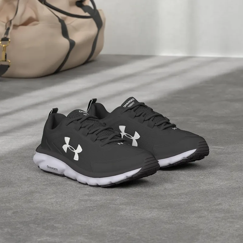 Under Armour Women's Charged Assert 9 Running Shoes, Black and White