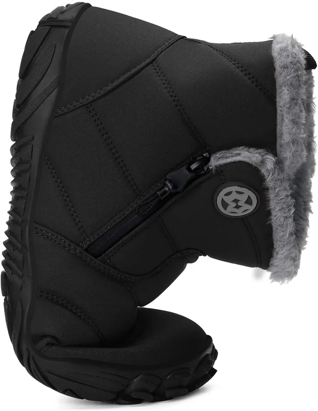 Hsyooes Women's Barefoot Winter Snow Boots, Wide Width with Fur Lining