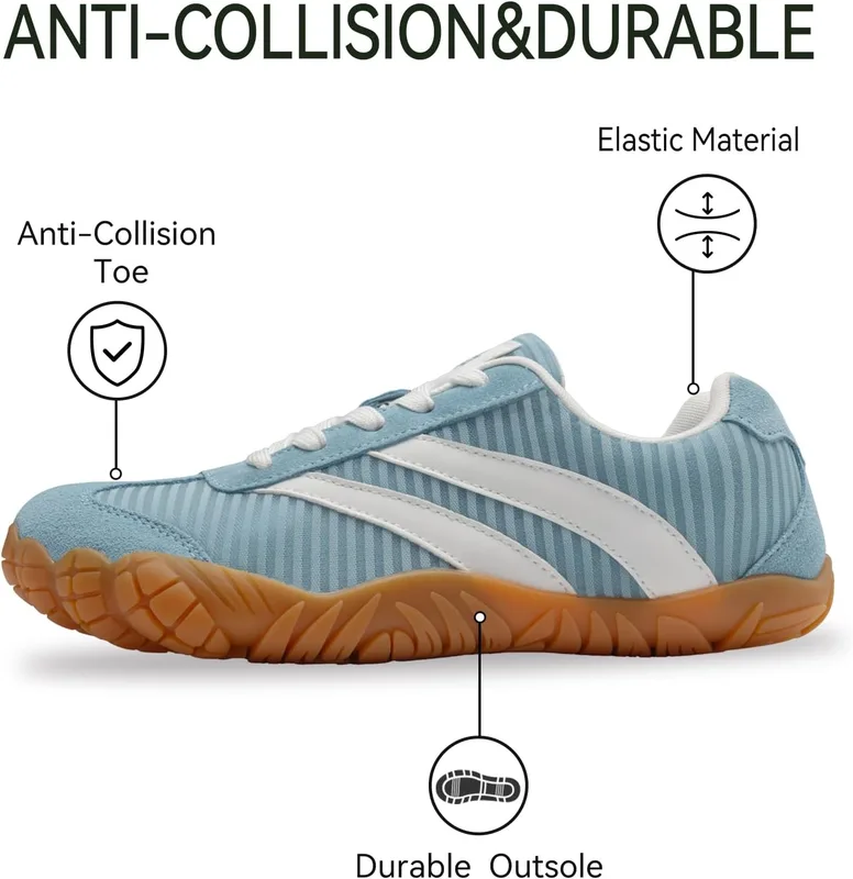 Barefoot Shoes for Women, Wide Toe Box Casual Sneakers, Zero Drop