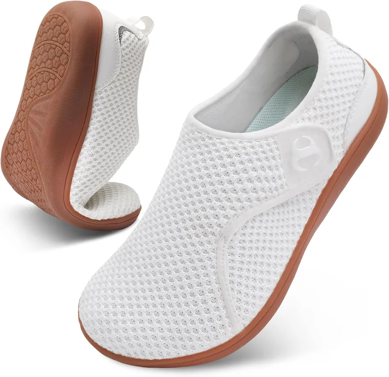 Scurtain Women's Casual Walking Shoes, Wide Width Barefoot, Non Slip