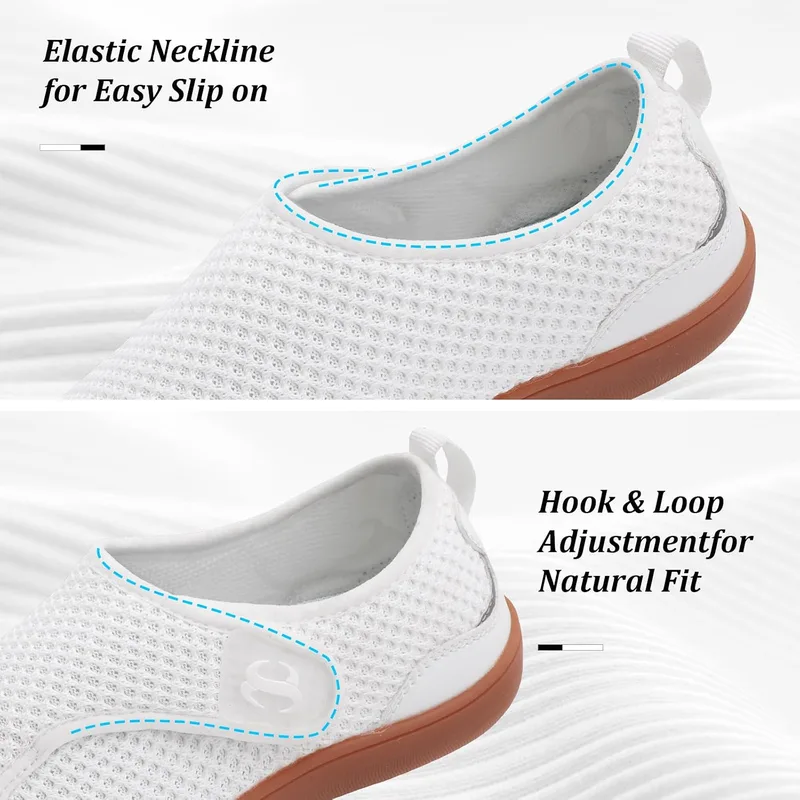 Scurtain Women's Casual Walking Shoes, Wide Width Barefoot, Non Slip