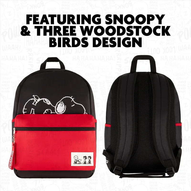Concept One Peanuts 13 inch laptop backpack with a colourful Snoopy all over print photo 3