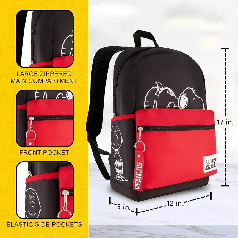 Concept One Peanuts 13 inch laptop backpack with a colourful Snoopy all over print photo 4