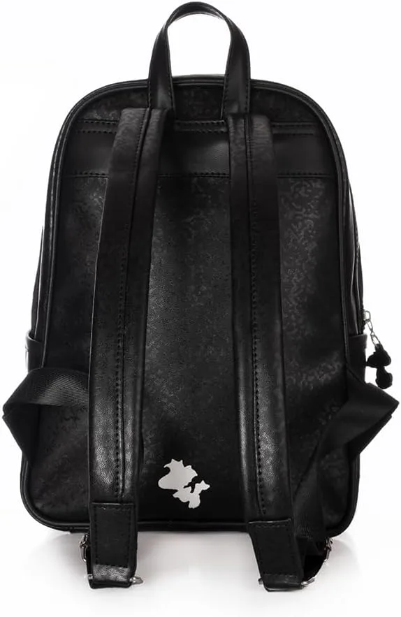 Snoopy Peanuts women's black backpack in glossy PU with a Snoopy illustration photo 4