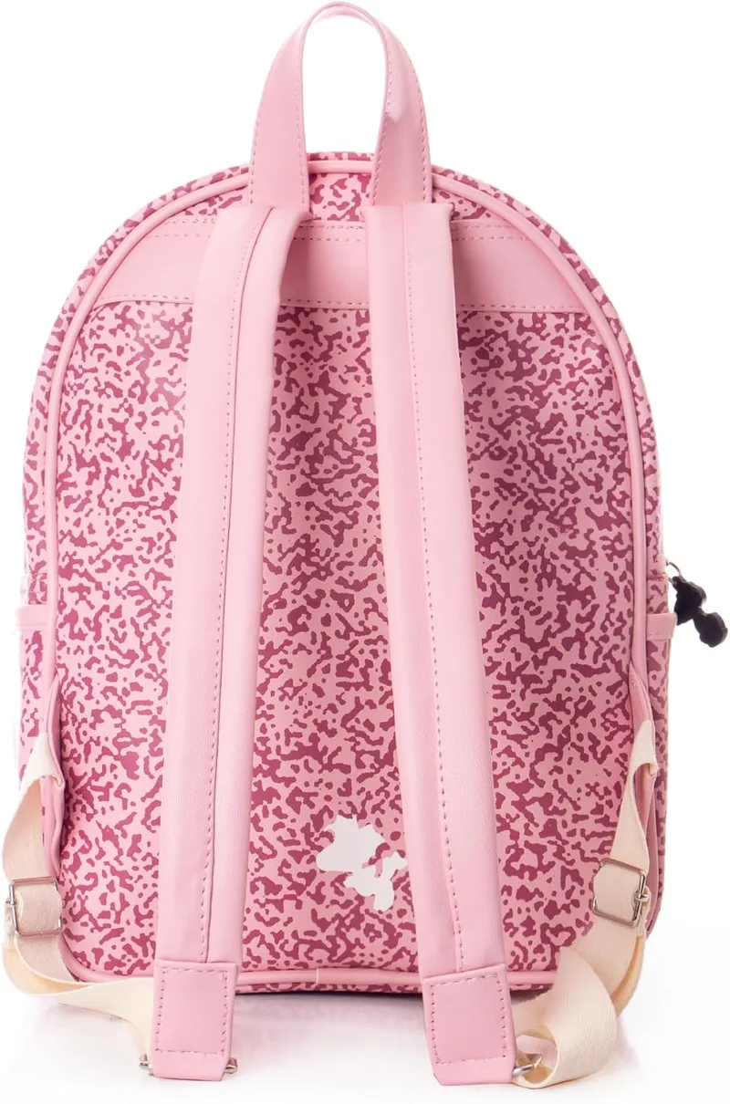 Snoopy Peanuts women's pink backpack in glossy PU with a Snoopy illustration photo 3
