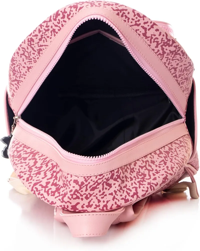 Snoopy Peanuts women's pink backpack in glossy PU with a Snoopy illustration photo 4