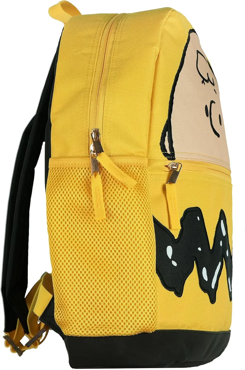 INTIMO Peanuts yellow backpack with an embroidered Charlie Brown face photo 2