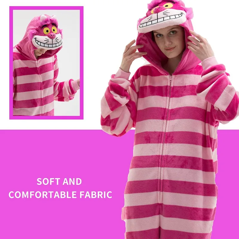 COSUSKET Cheshire Cat onesie pajamas costume for adults photo 2