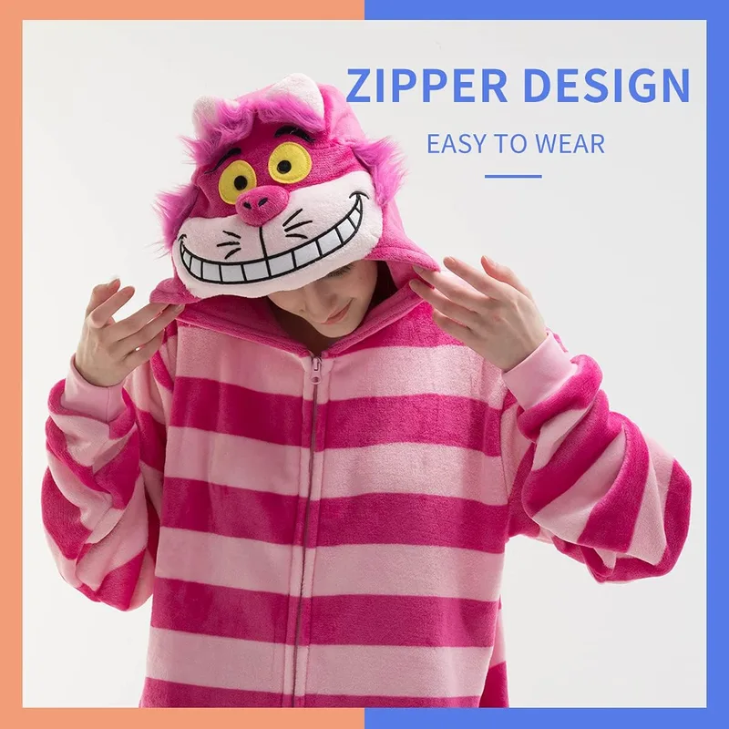COSUSKET Cheshire Cat onesie pajamas costume for adults photo 3