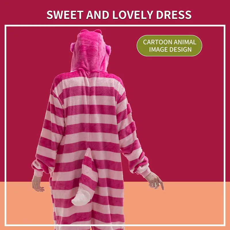 COSUSKET Cheshire Cat onesie pajamas costume for adults photo 4
