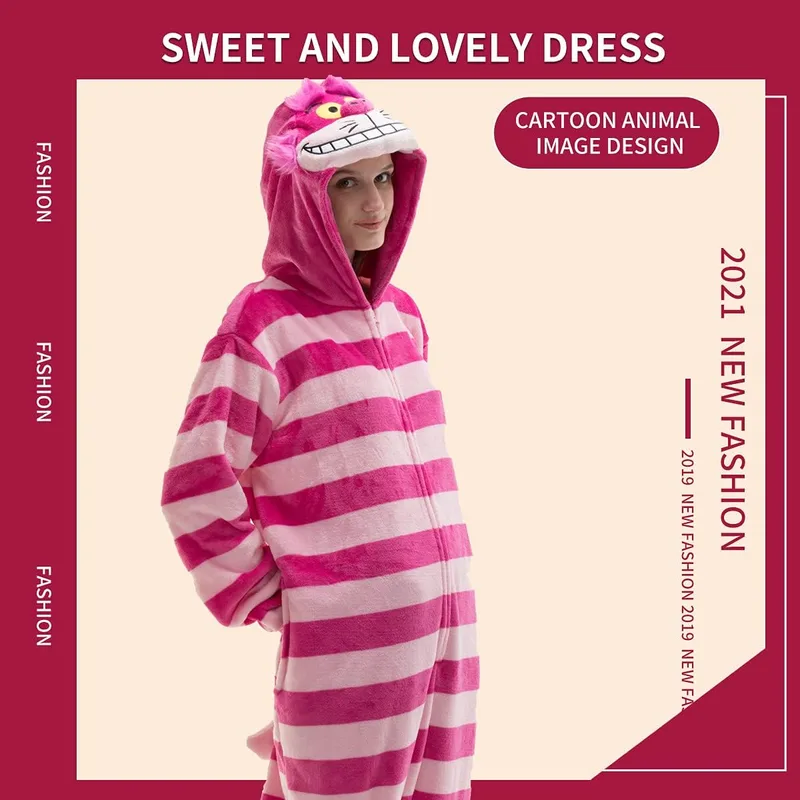 COSUSKET Cheshire Cat onesie pajamas costume for adults photo 5
