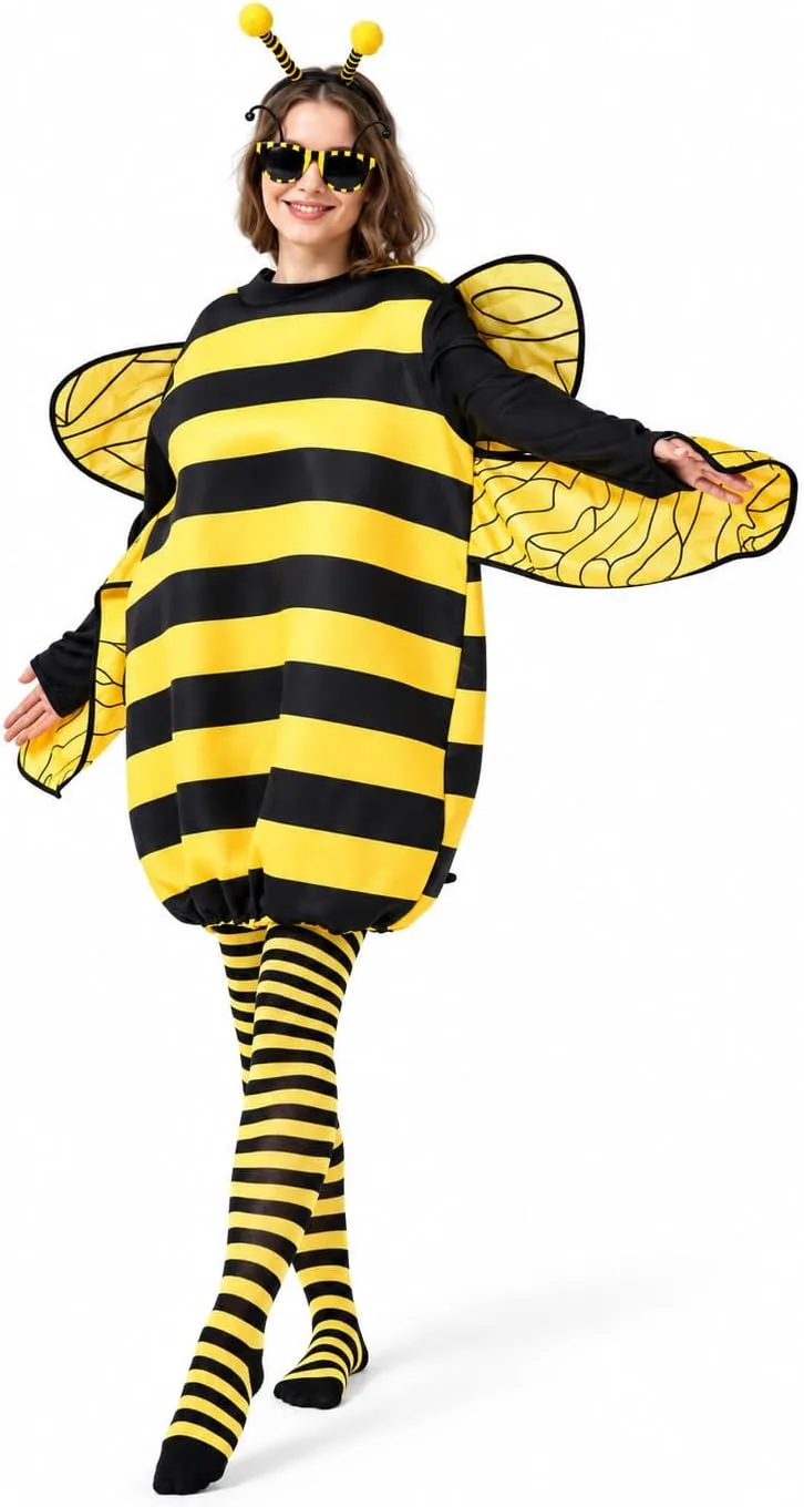 Max Fun bumble bee costume set for women with antenna headband photo 4