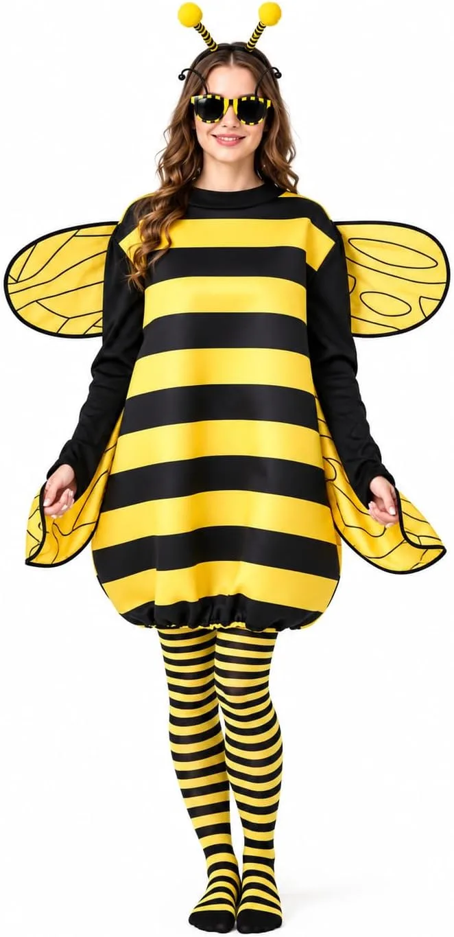 Max Fun bumble bee costume set for women with antenna headband photo 5