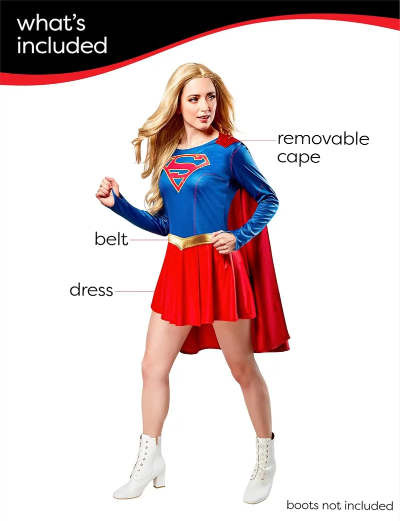 Rubie's Supergirl TV series costume dress with cape for adults photo 3
