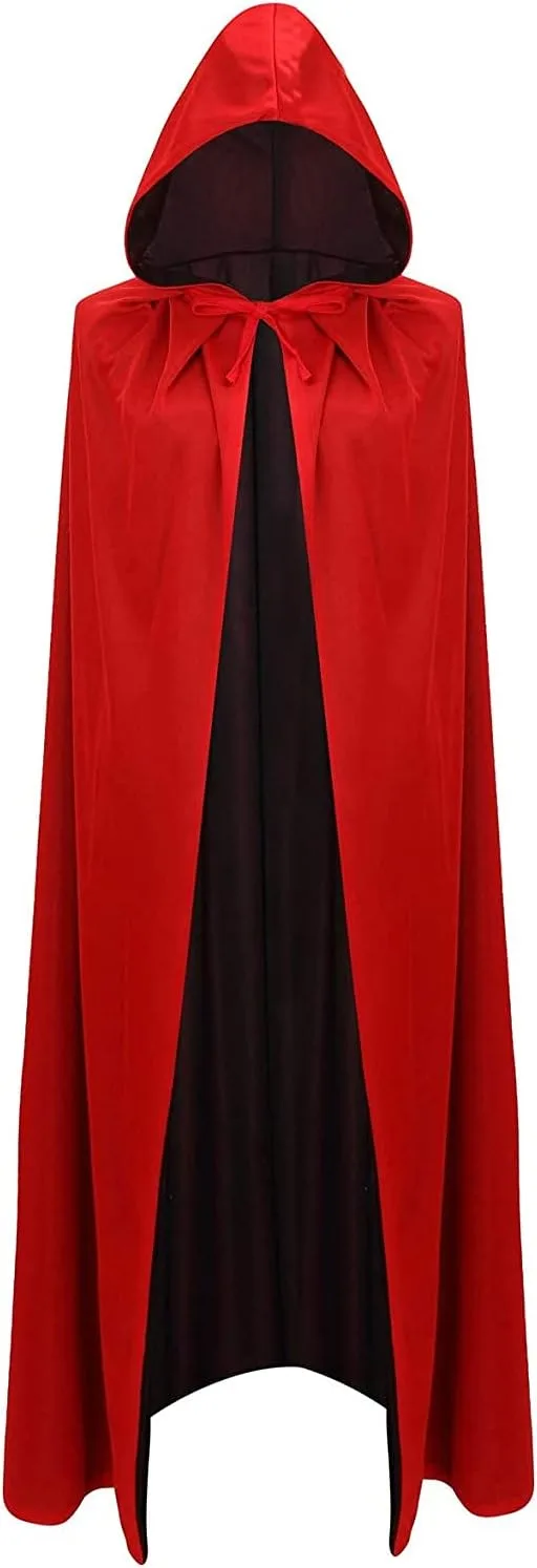 Reversible vampire hooded cape, black and red, for Halloween photo 3