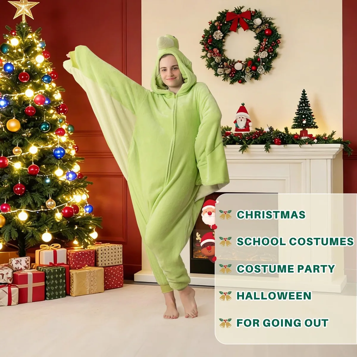 Tailwaggz glow in the dark pterodactyl onesie pajamas costume for adults