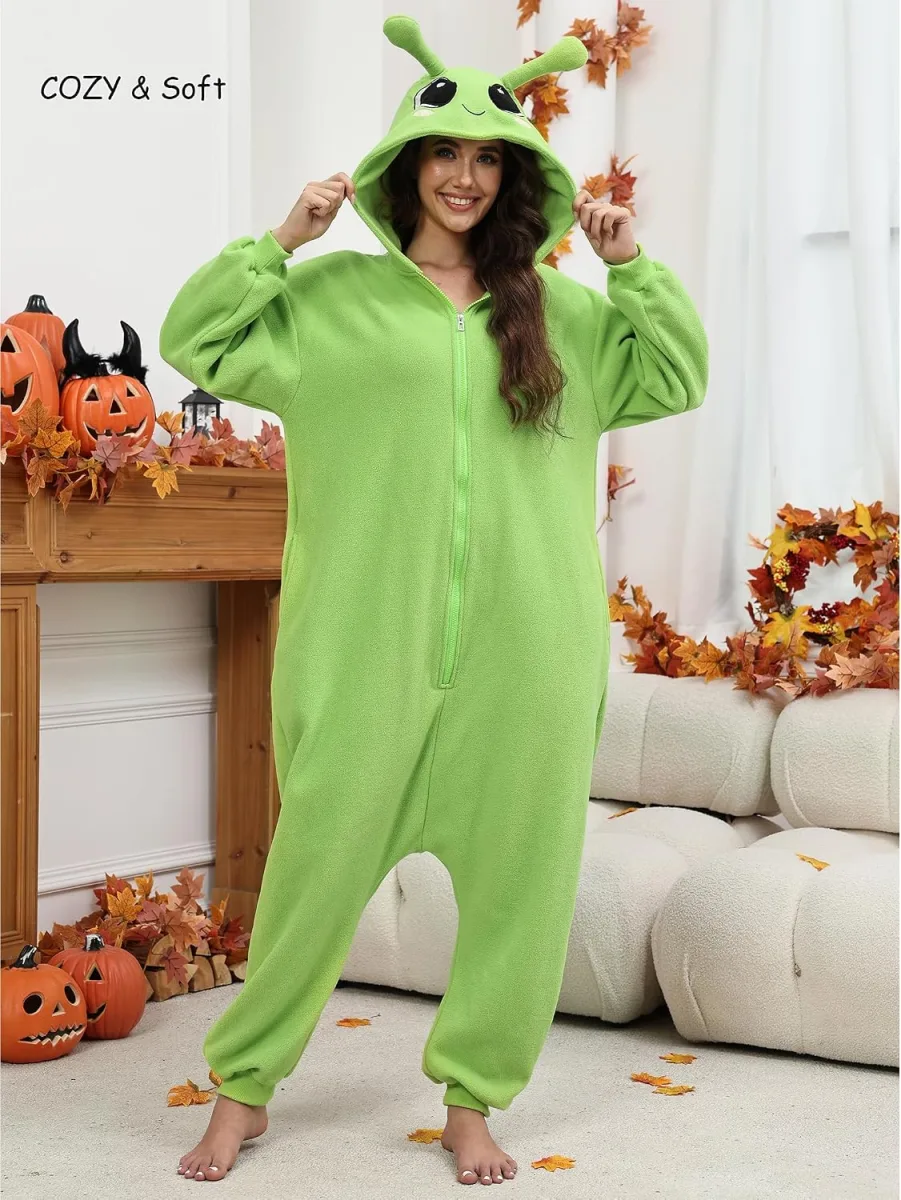 Gosiggol alien adult onesie pajamas Halloween cosplay costume