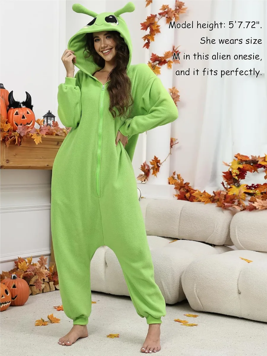 Gosiggol alien adult onesie pajamas Halloween cosplay costume